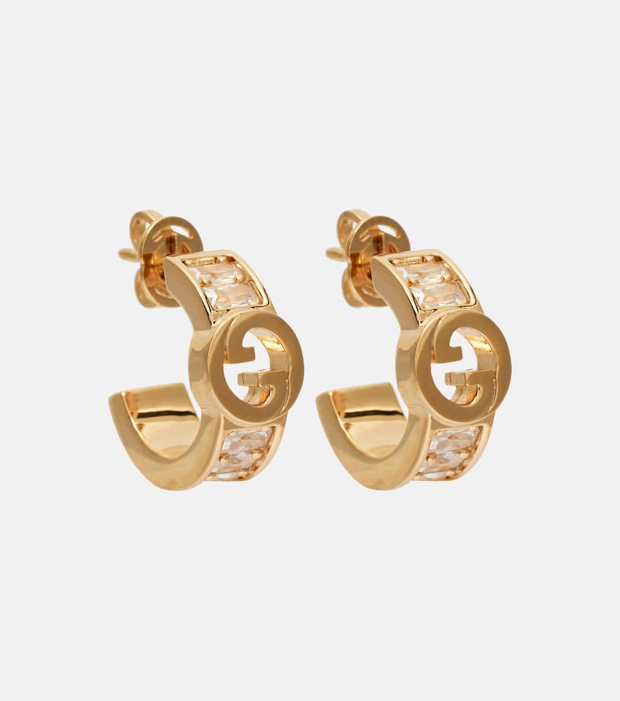 Gucci Blondie Embellished Earrings In Gold