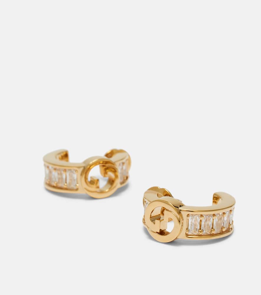 Gucci Blondie Embellished Earrings In Gold