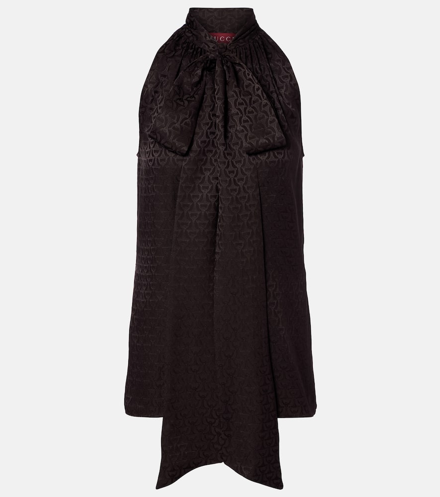 Top Horsebit aus Seiden-Jacquard