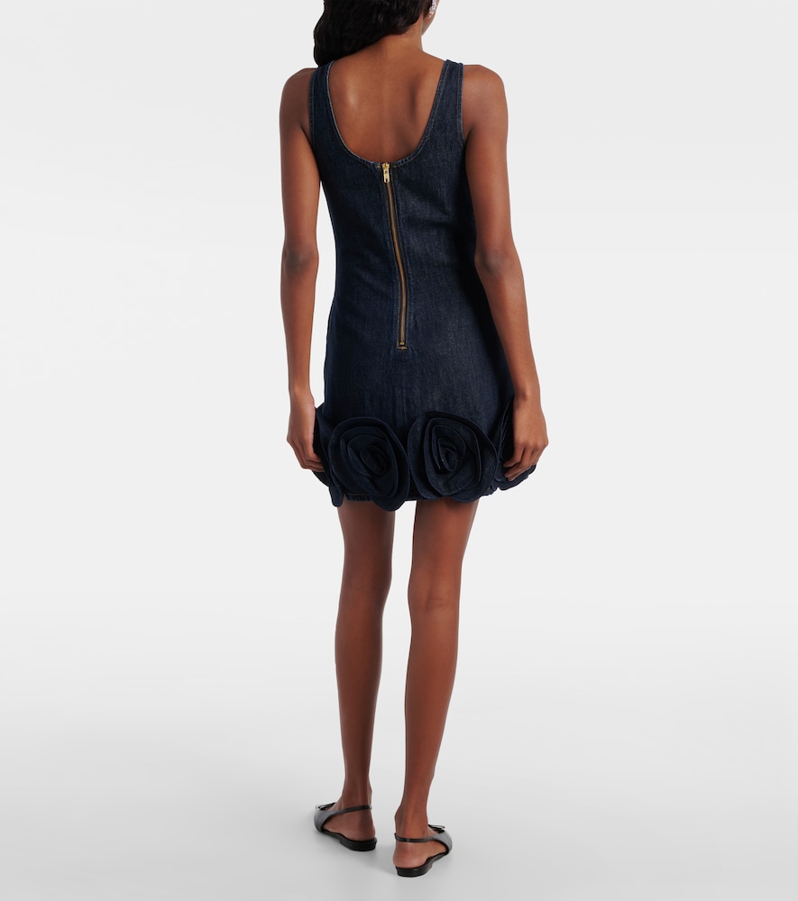  Self-portrait Self-portrait Floral-applique Denim Minidress 