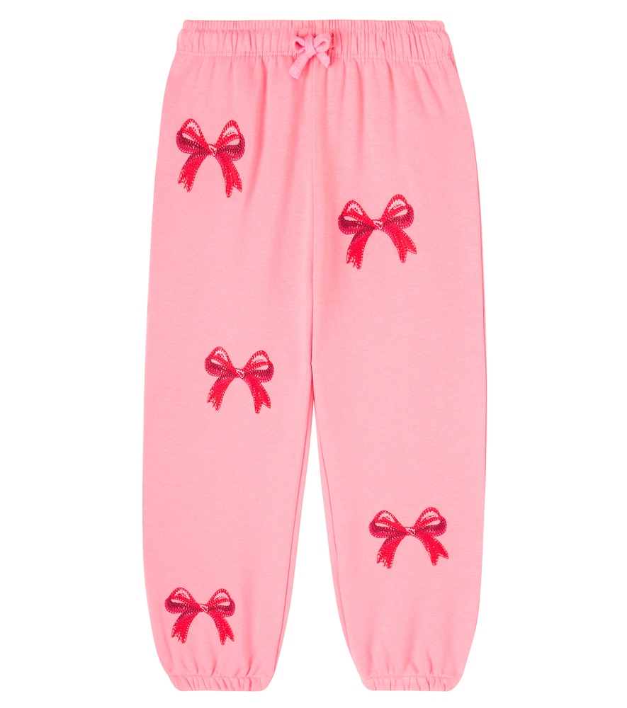 Konges Slojd Pink Lou Bow Embroidered Cotton-Blend Sweatpants Y 9/10 - Mytheresa