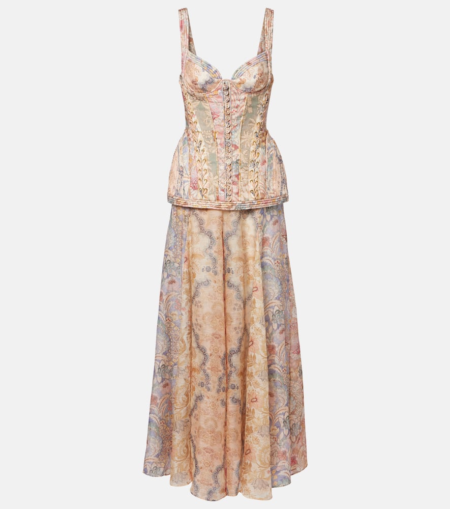 Zimmermann Rebellion Floral Linen Gown In Multi
