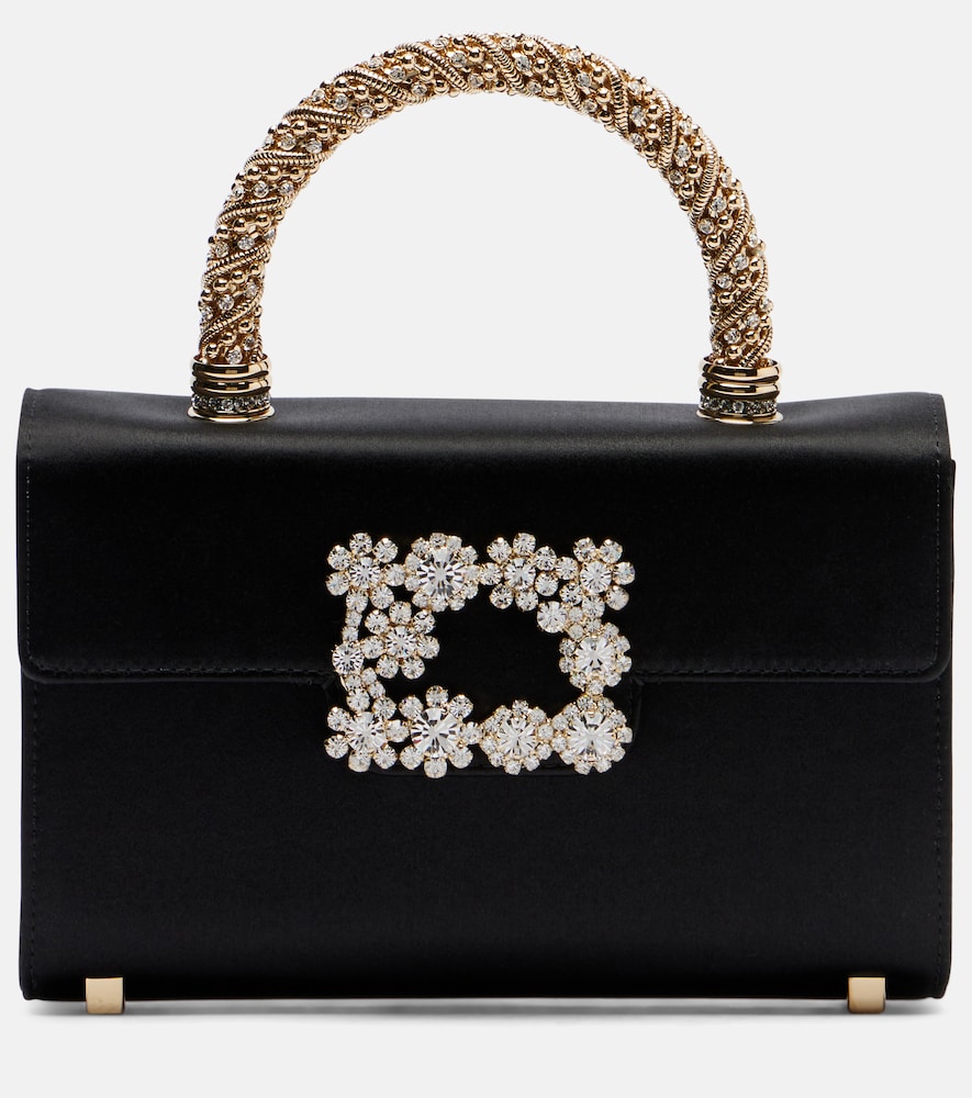 Roger Vivier Jewel Efflorescence Mini satin top-handle bag