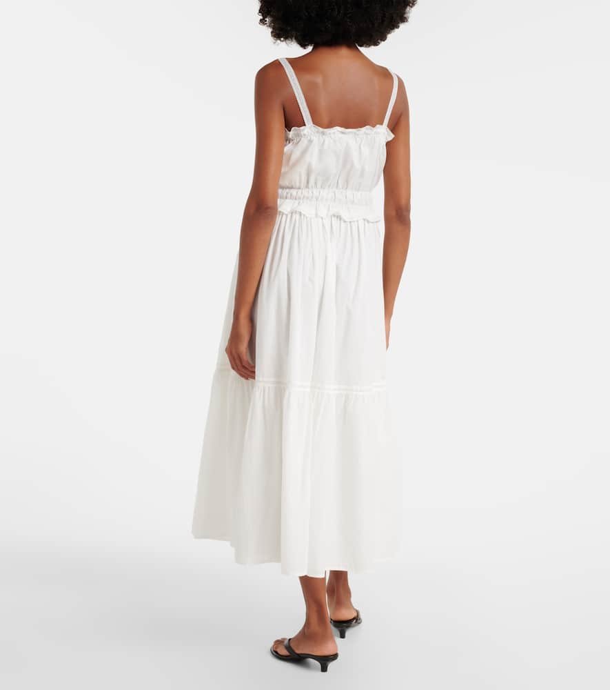 Faithfull Venta Cotton Midi Skirt In White
