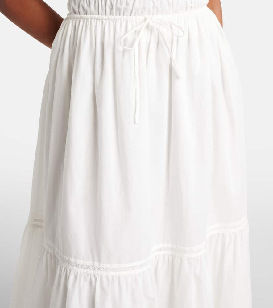 Faithfull Venta Cotton Midi Skirt In White