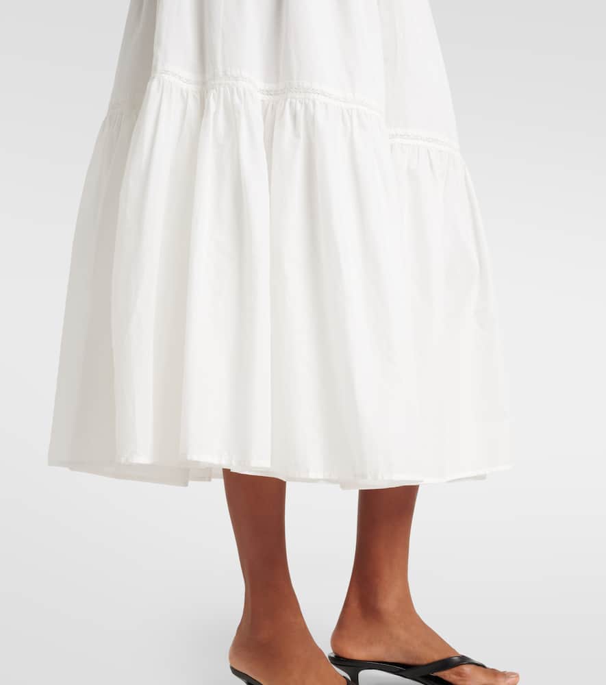 Faithfull Venta Cotton Midi Skirt In White