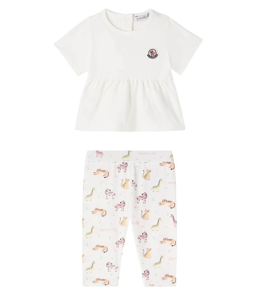 Moncler Enfant Baby cotton-blend T-shirt and sweatpants set