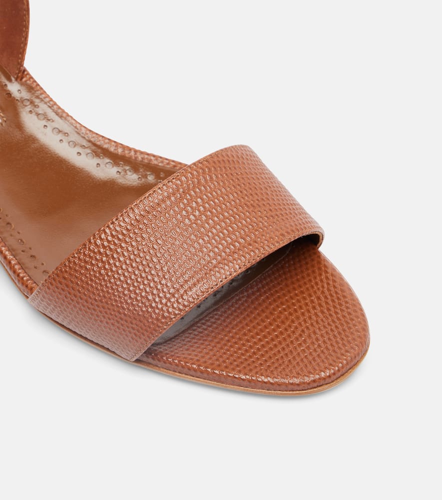 Manolo Blahnik Patobarnu 30 Leather Slingback Sandals In Brown