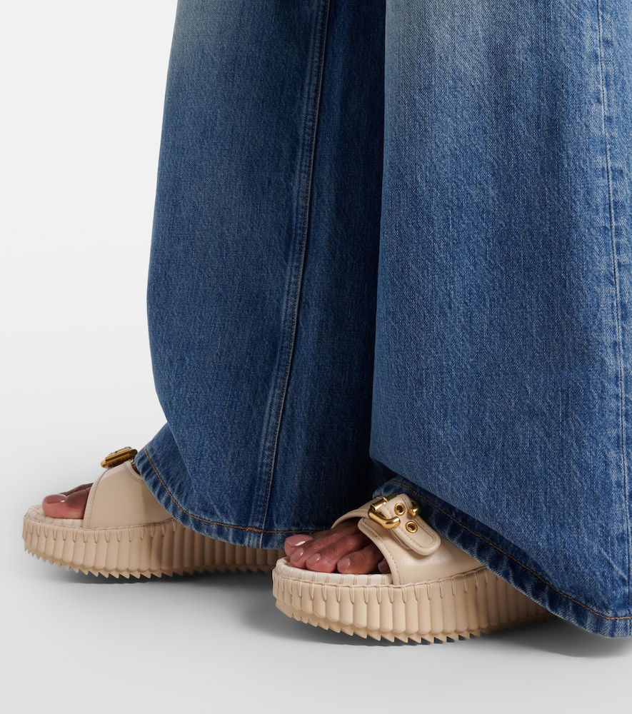 Nama leather platform sandals