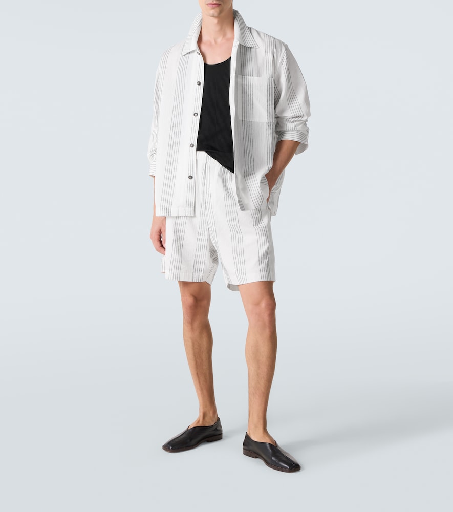  Commas Commas Hemdjacke Textured Striped Aus Baumwolle 
