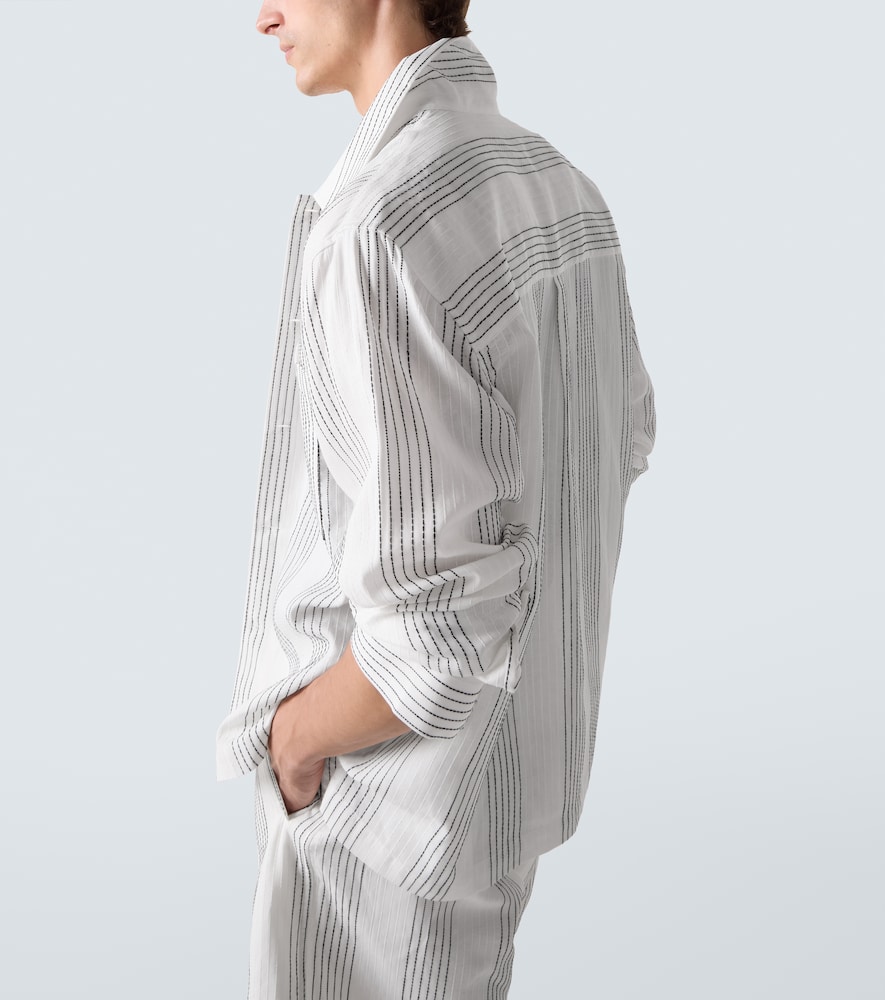  Commas Commas Hemdjacke Textured Striped Aus Baumwolle 