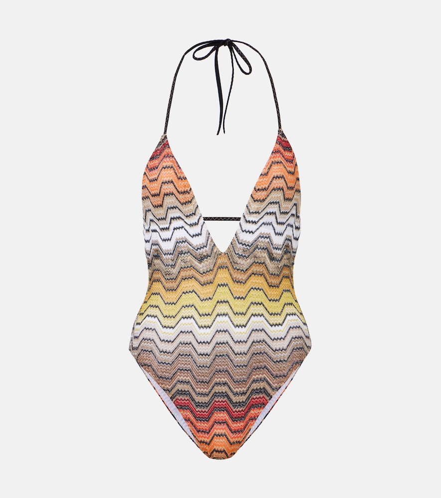 Missoni Women's Multicoloured Halterneck Lame Swimsuit UK Size 12 - Mytheresa