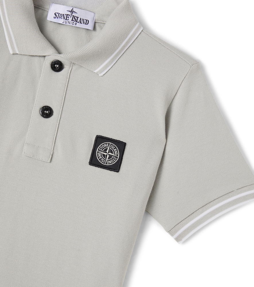  Stone Island Junior Stone Island Junior Compass Cotton-blend Polo Shirt 
