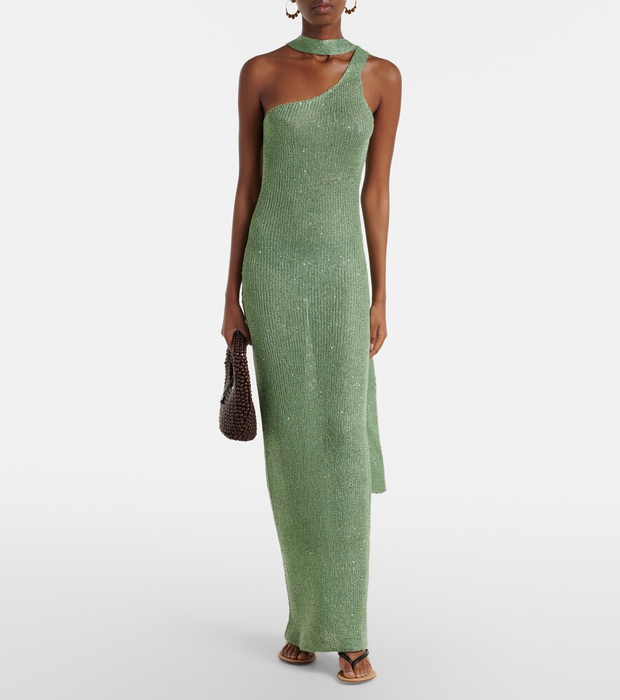  Bananhot Bananhot Aretha Sequined One-shoulder Maxi Dress 