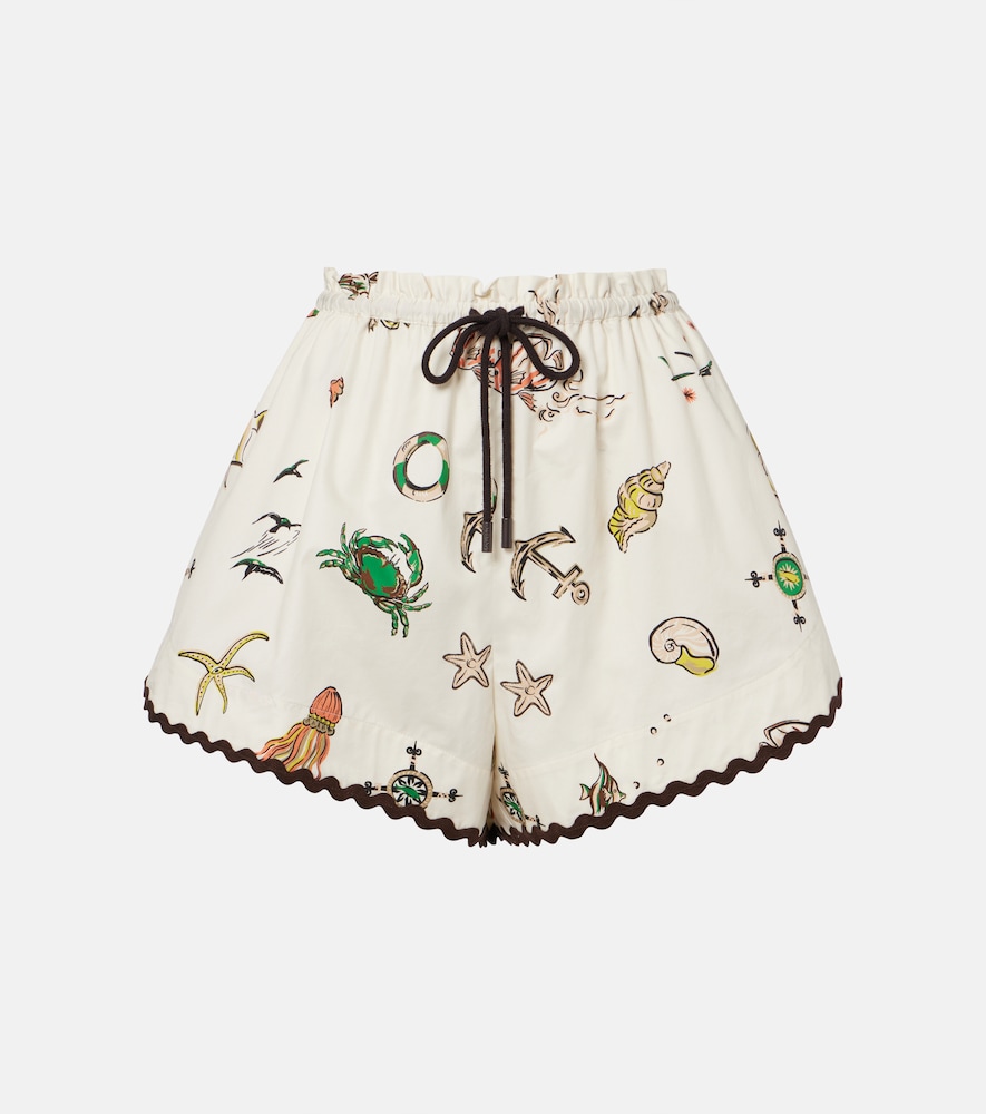 Alemais Alémais Printed cotton shorts