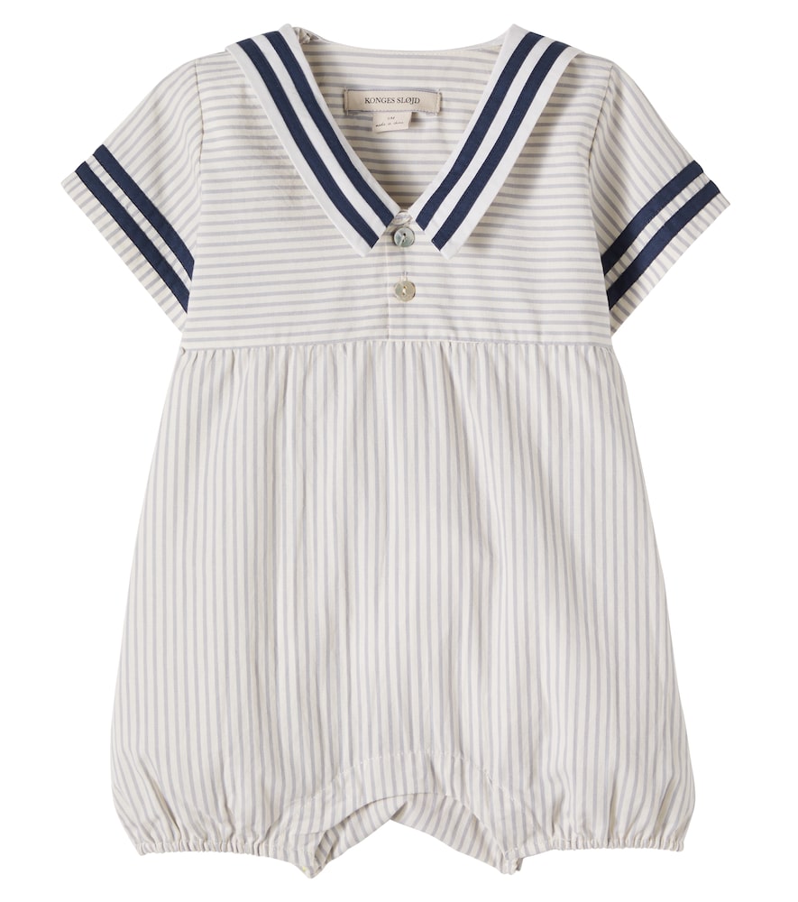 Konges Slojd White Baby Allie Striped Cotton Playsuit M Size 12 - Mytheresa