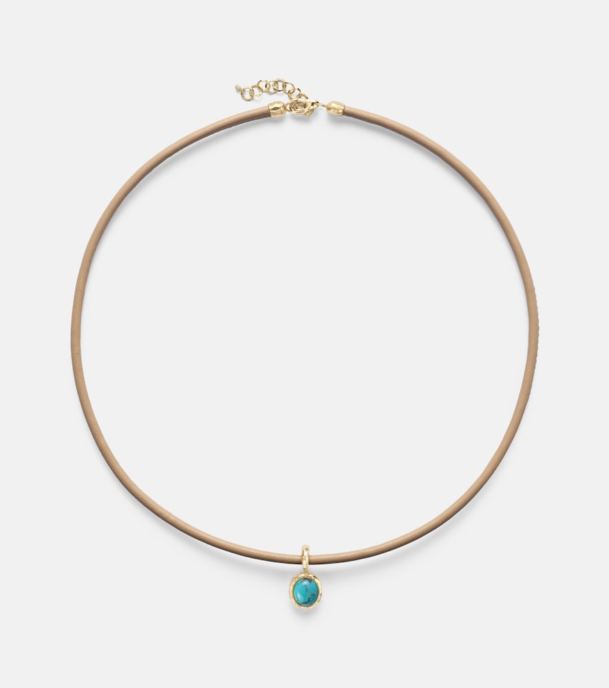 18kt gold pendant necklace with turquoise