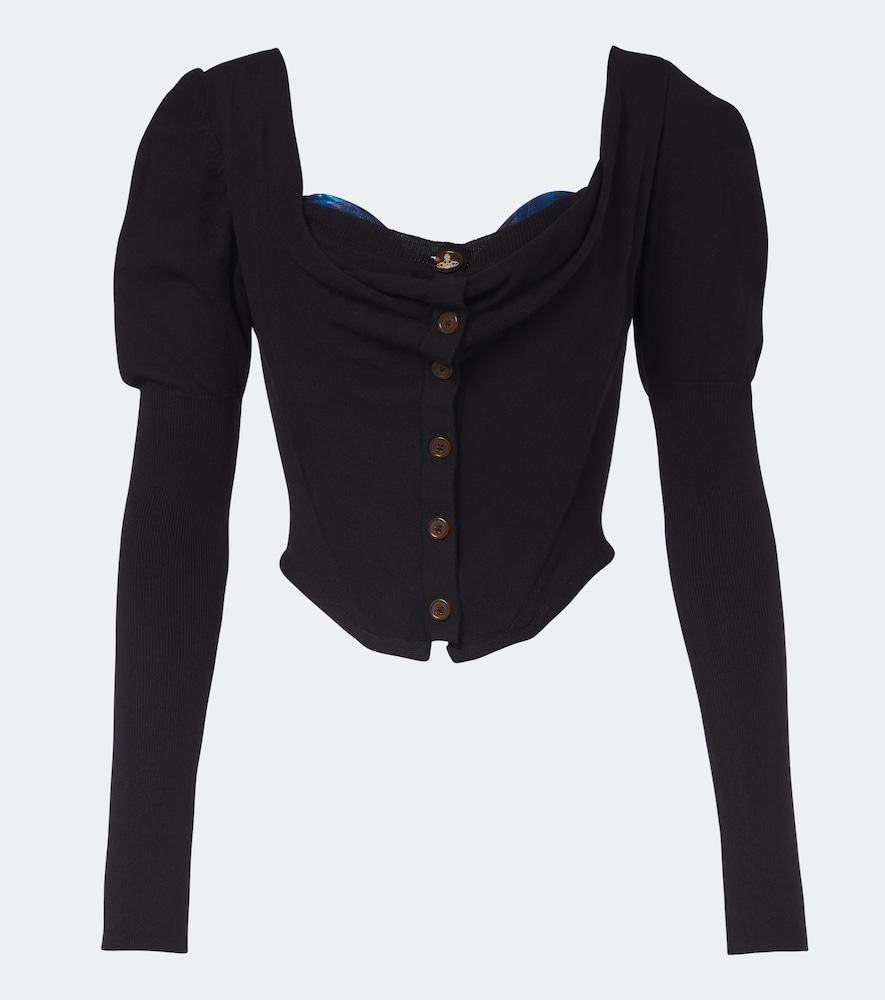 Vivienne Westwood Mujer Negro Top Bea De Algodón Y Cachemir- Mytheresa