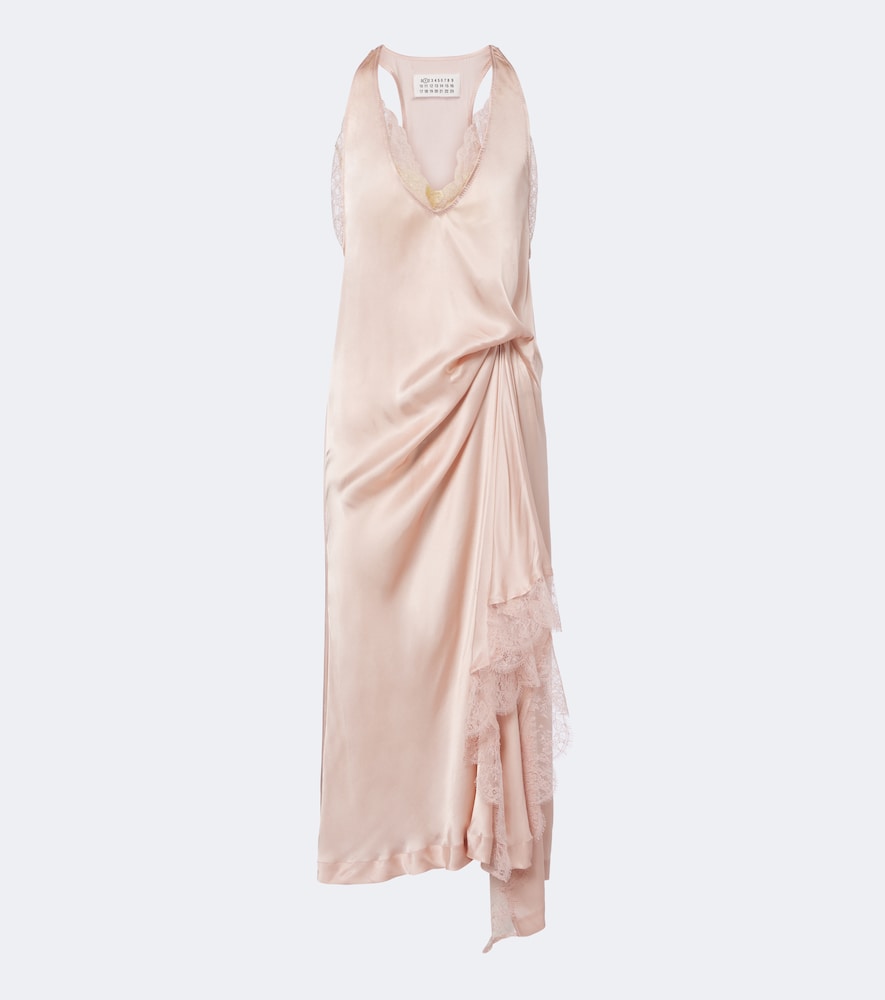 Abito sottoveste in raso con pizzo