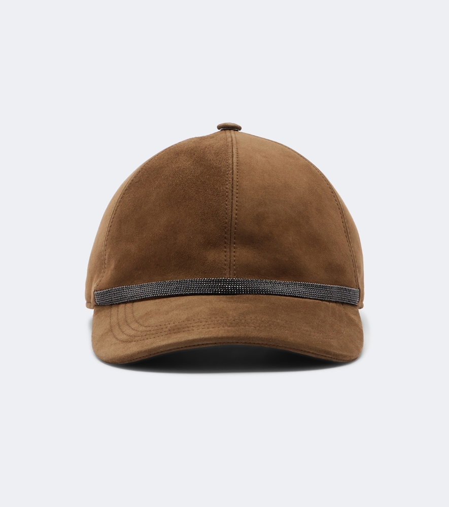 Brunello Cucinelli Monili suede baseball cap