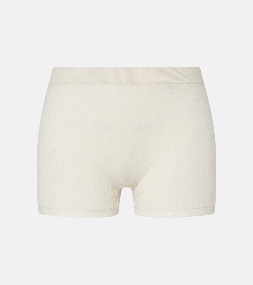 Shorts in lana con pizzo