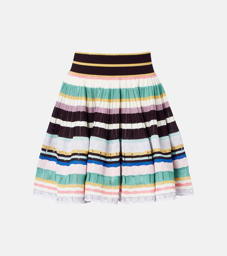 Alaia Women's Multicoloured Striped Knitted Miniskirt UK Size 8 - Mytheresa