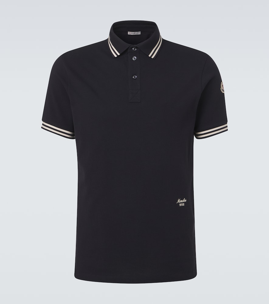Moncler Men's Blue Cotton Pique Polo Shirt UK Size 42 - Mytheresa