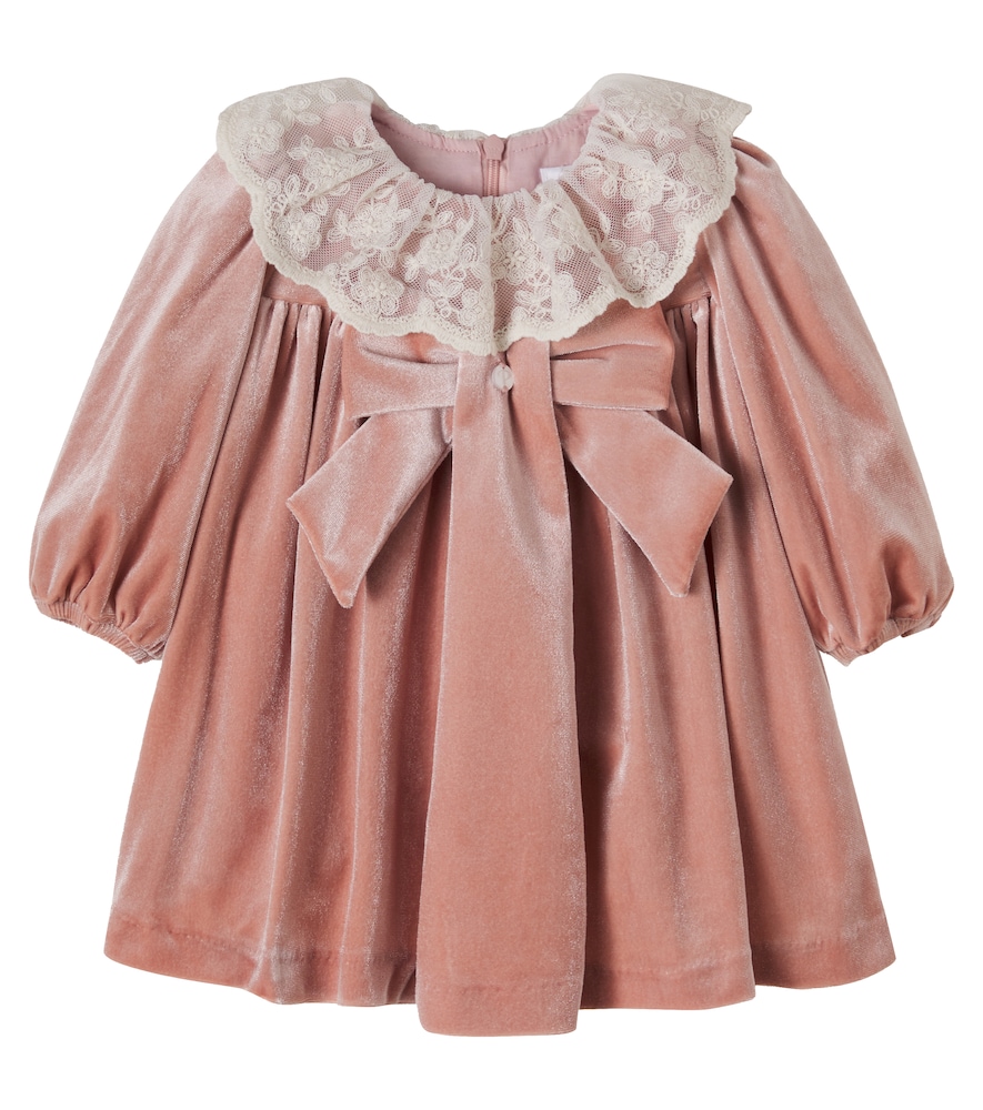 Kleid aus Samt mit Spitze