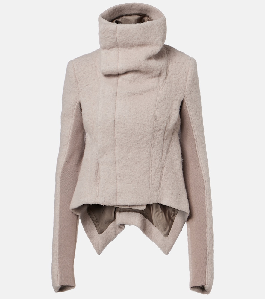 Giacca asimmetrica in misto alpaca e lana