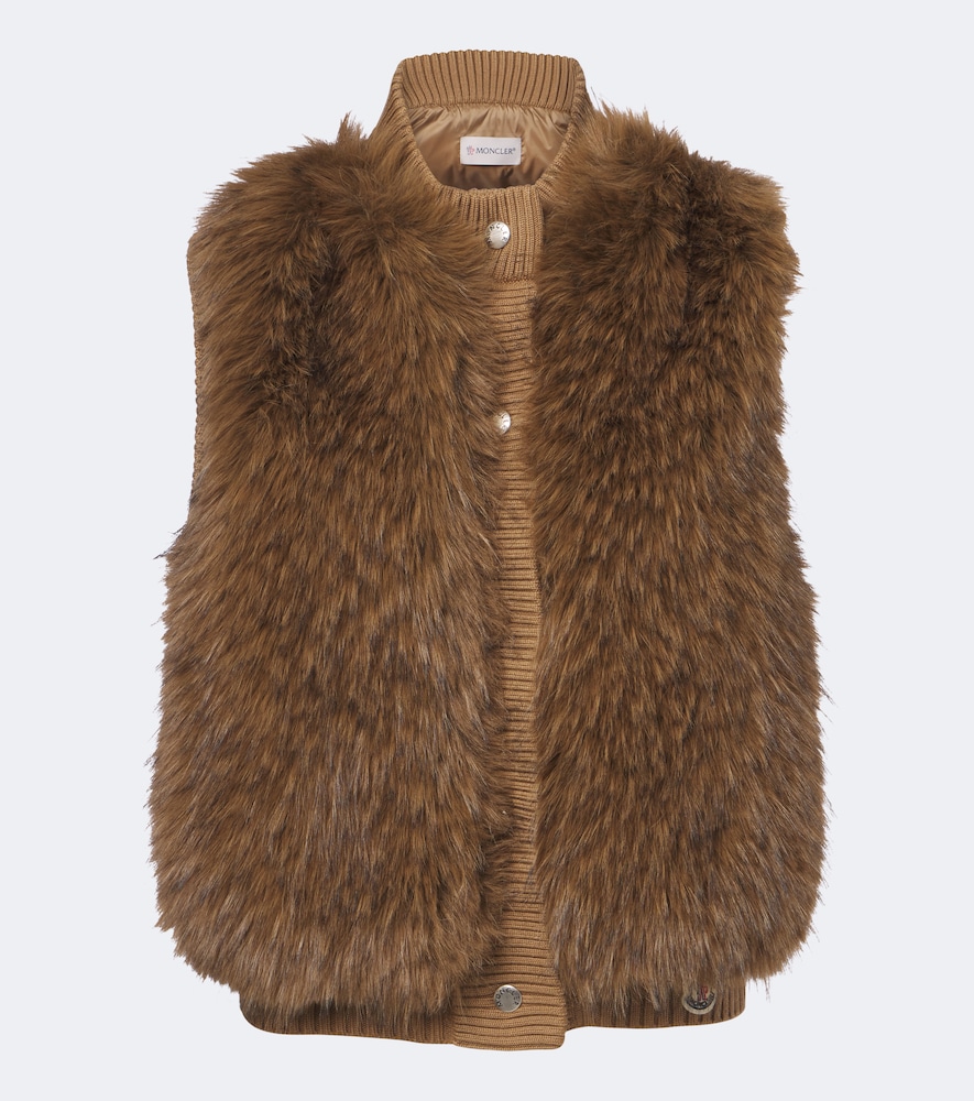 Moncler Women's Brown Wool-Lined Down Vest UK Size 10 - Mytheresa
