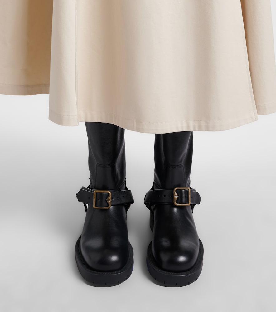 Soft Saddle Leather Mid-Calf Boots