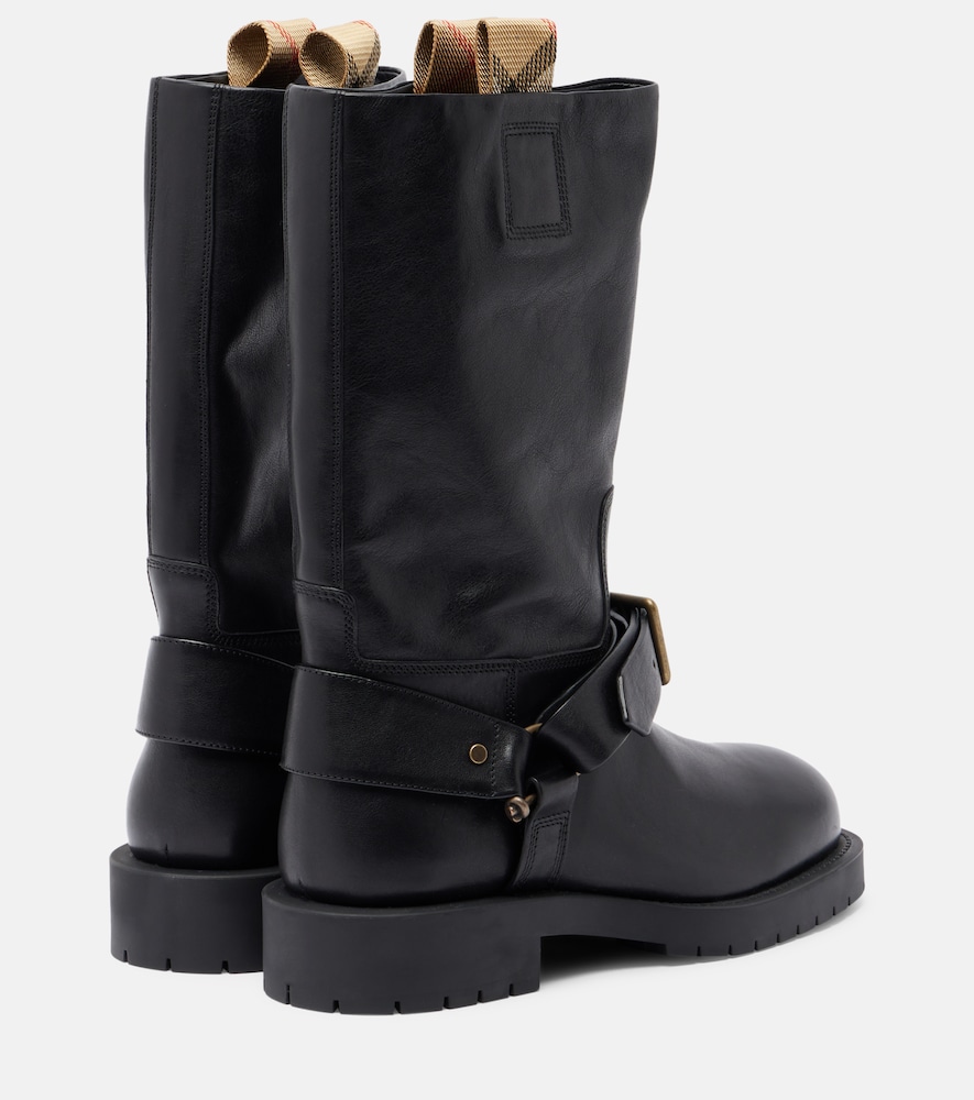 Soft Saddle Leather Mid-Calf Boots