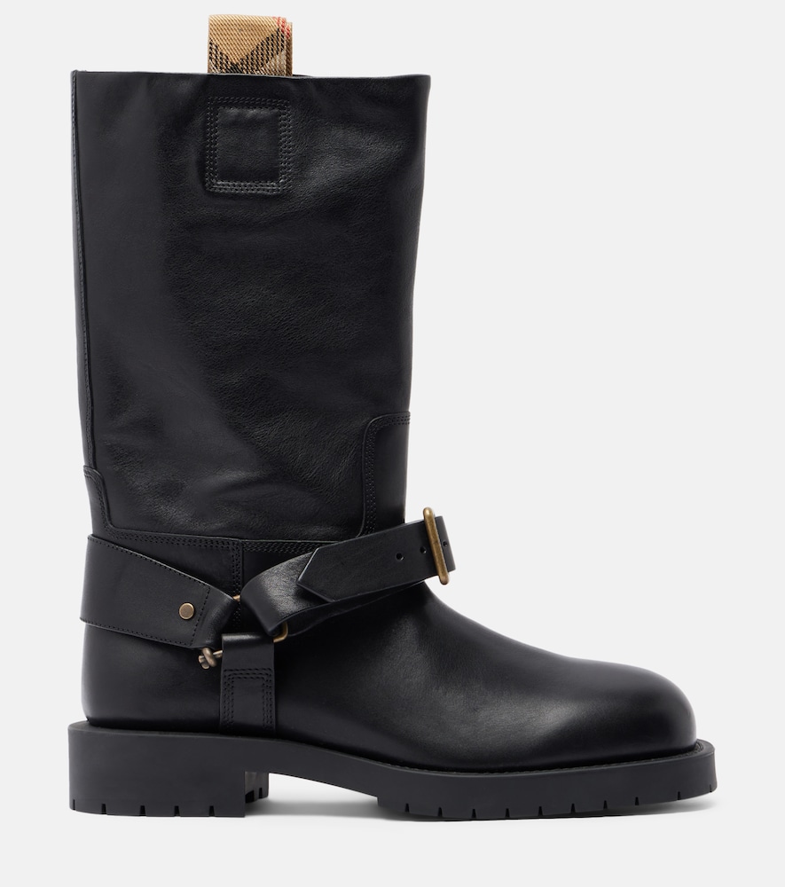 Soft Saddle Leather Mid-Calf Boots