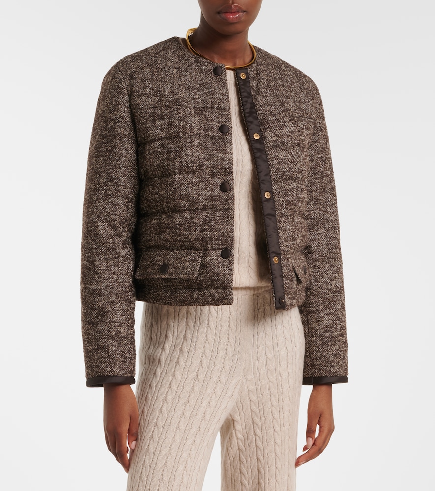 Cropped Wool-Blend Puffer Jacket