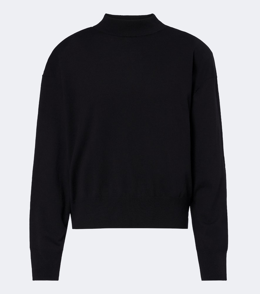 The Frankie Shop Rue Wool-blend Mockneck Sweater In Black