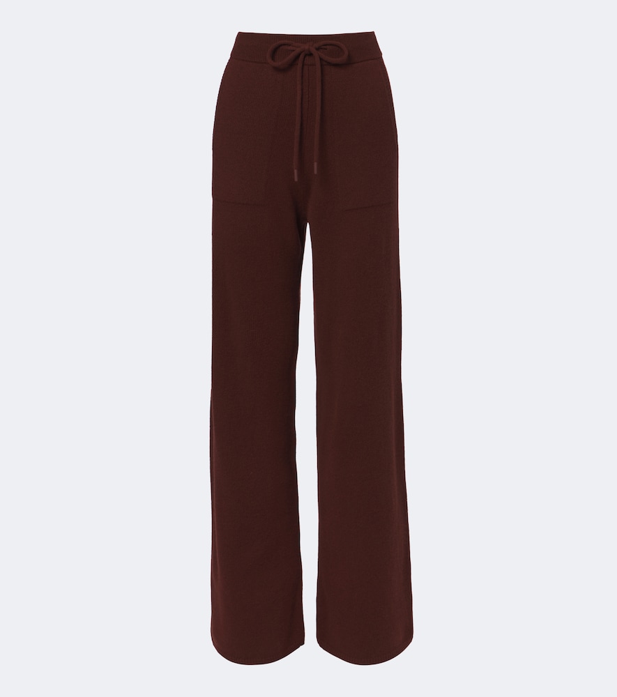 Pantaloni in cashmere a gamba larga