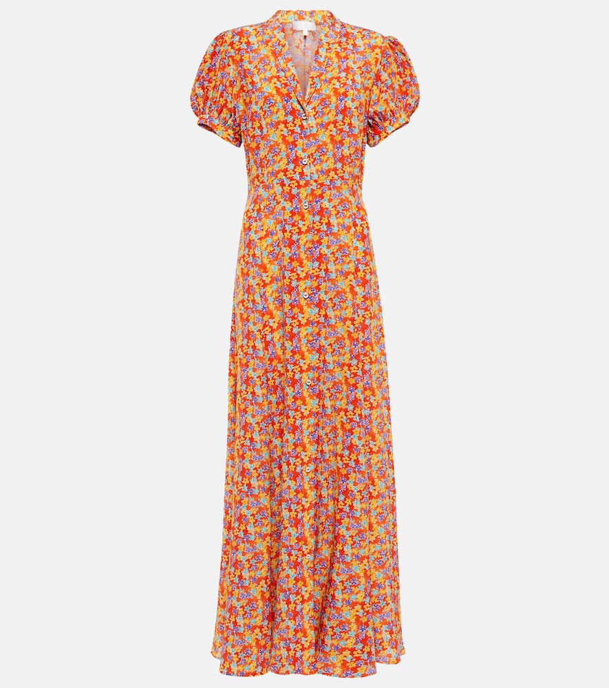 Caroline Constas Bel Floral Silk Crepe Maxi Dress