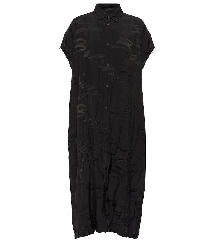Balenciaga Logo jacquard silk midi dress