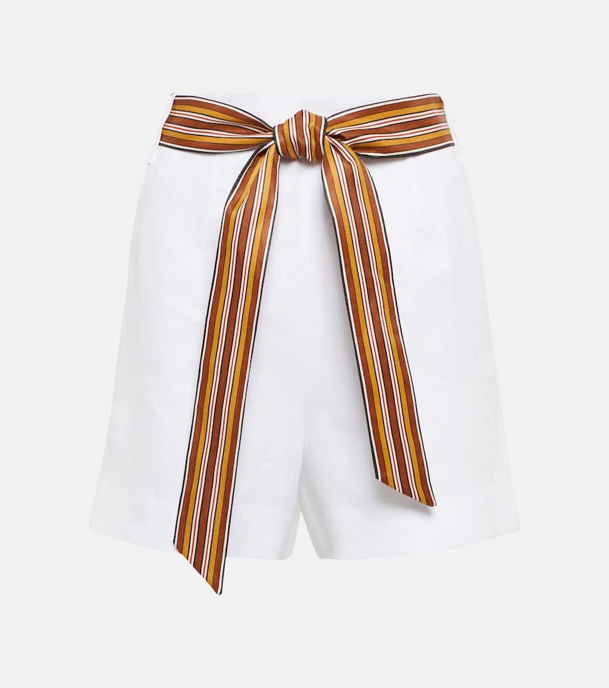 Loro Piana Trevor Linen Bermuda Shorts In White
