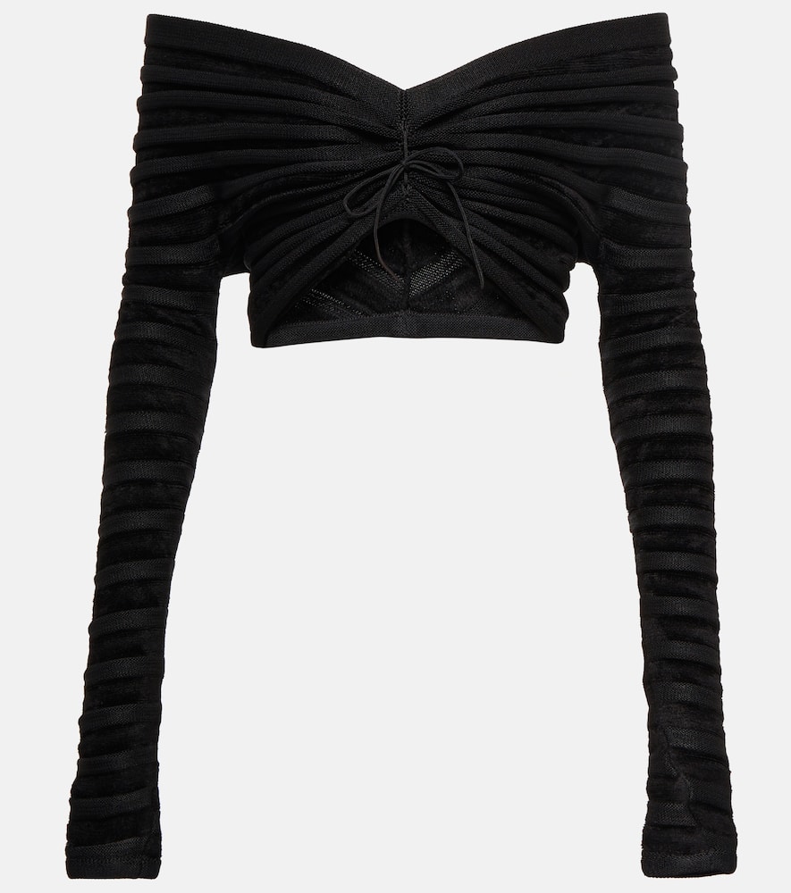 ALAÏA RUCHED CROP TOP