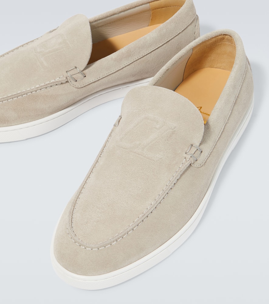 Shop Christian Louboutin Suede Loafers In Goose