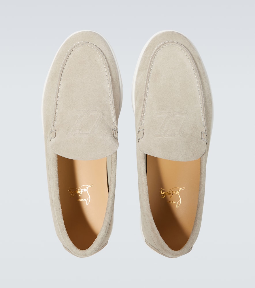 Shop Christian Louboutin Suede Loafers In Goose