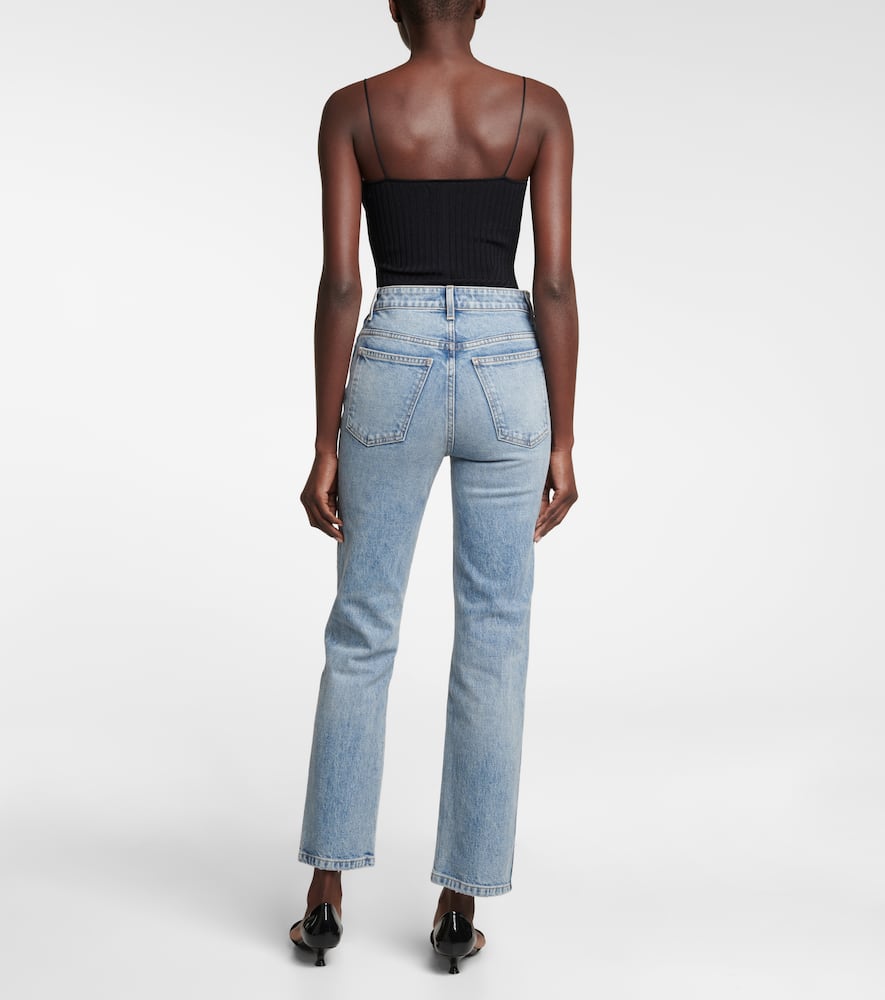 Shop Khaite Abigail High-rise Straight Jeans In Bryce Stretch