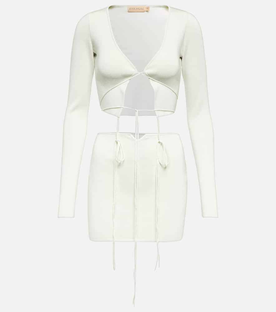 Aya Muse Cibari Cutout Minidress In Cloud Blue