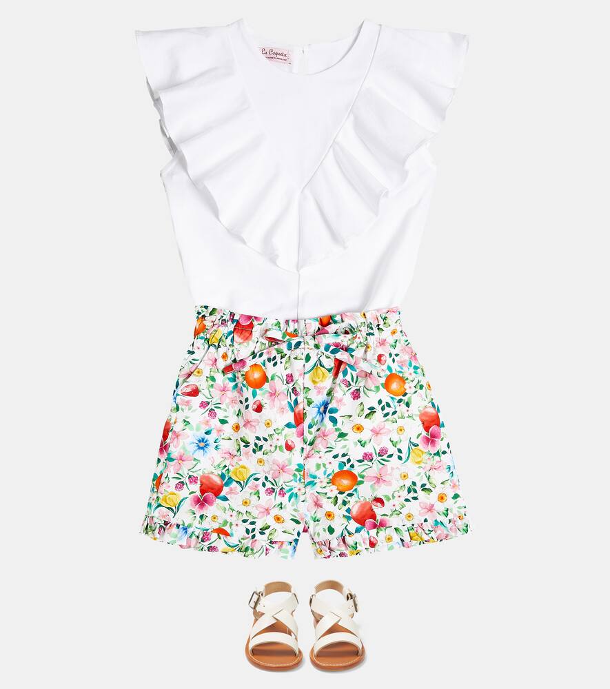 La Coqueta Set Aus Top Frida Und Shorts Adriana In Orange Floral