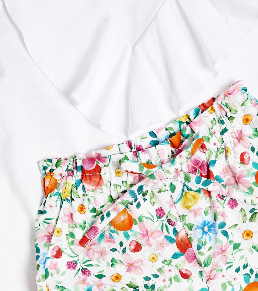 La Coqueta Set Aus Top Frida Und Shorts Adriana In Orange Floral