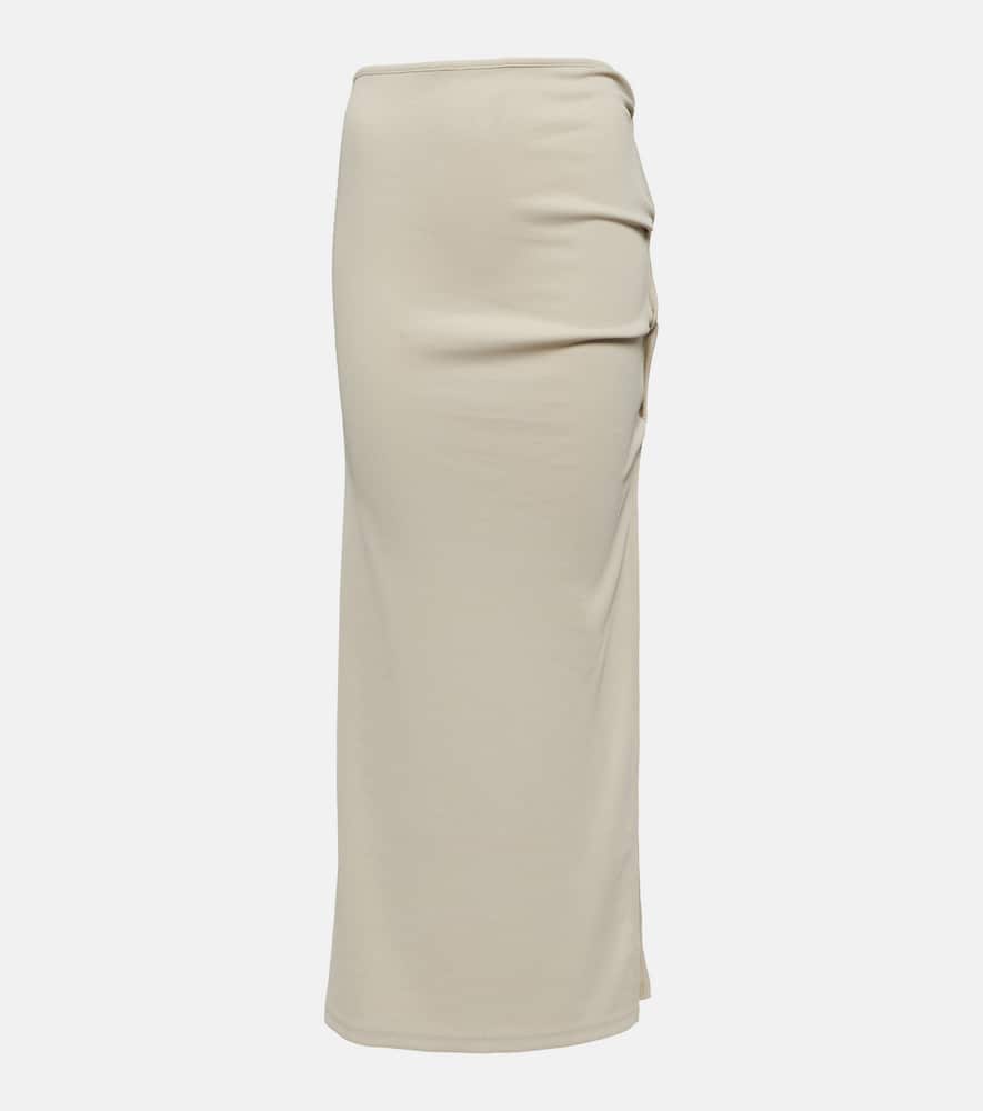 Open Twist ribbed-knit maxi skirt