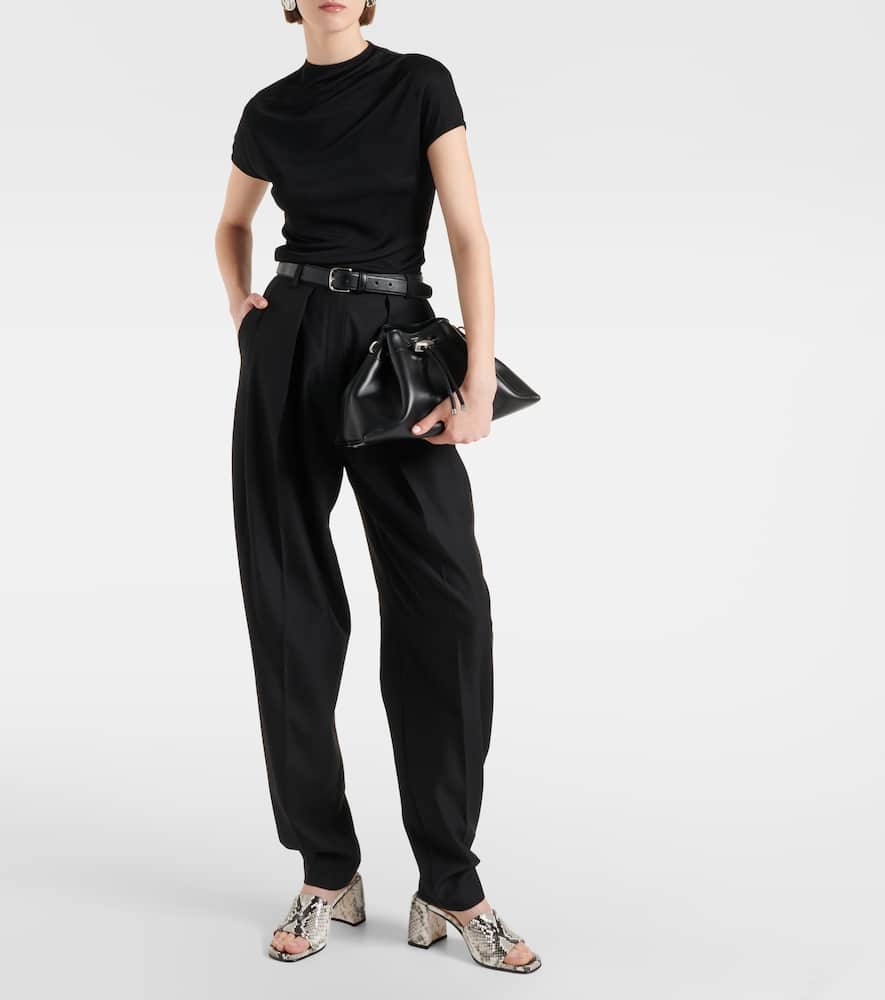 Jimmy Choo Bon Bon Leather Bucket Bag In Black