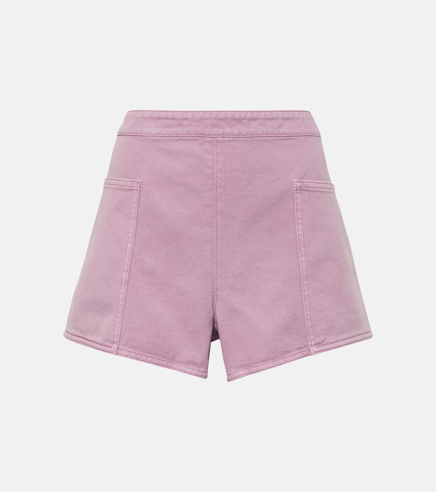 Shop Max Mara Alibi Cotton Drill Shorts In Purple