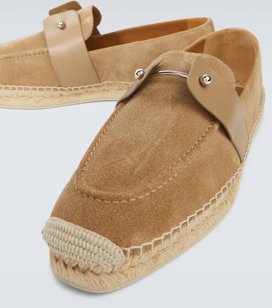 Christian Louboutin Chambespadrille Suede Espadrilles In Neutrals